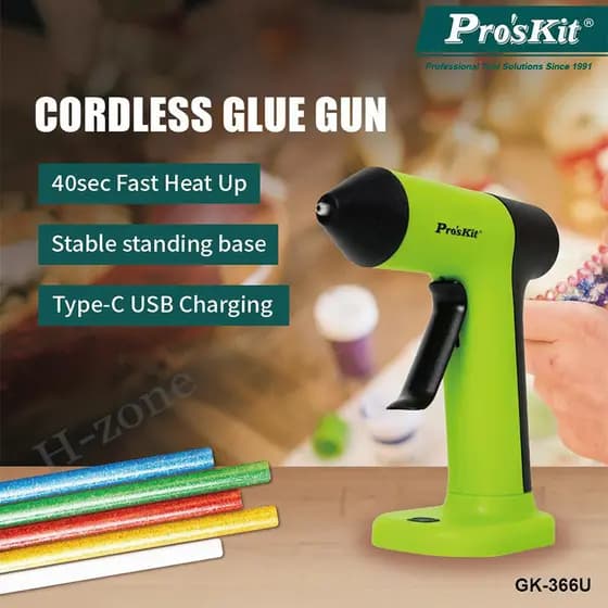 Pro'skit GK-366U Pistola De Cola Quente Derretida Doméstica Feita À Mão De Alta Viscosidade Sem Fio Bateria De Lítio Carregamento USB