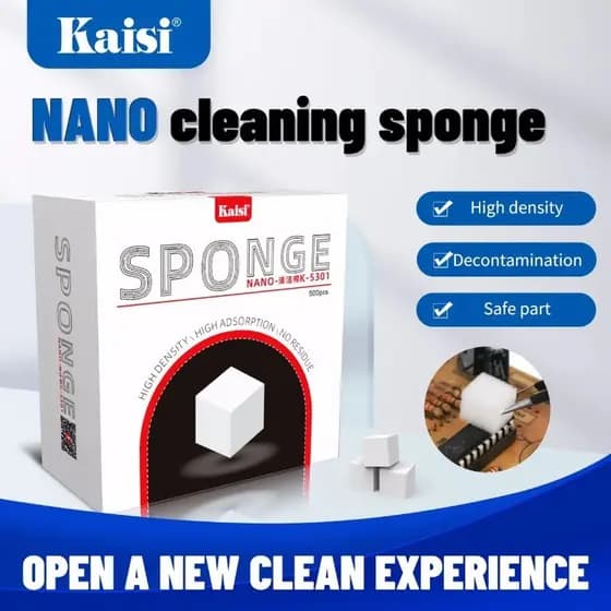 KAISI K-5301 Nano Esponja De Limpeza Para Tela De Celular/Câmera/PCB Solda Fluxo De Óleo Sem Floc E Resíduos