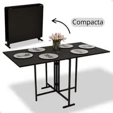 Mesa De Jantar Industrial Retangular 6 Lugares Dobrável Mesa Camping Articulável Portátil Base Aço