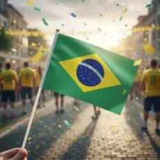 Bandeirinha Do Brasil C/ Haste 13x20 5 Unidades