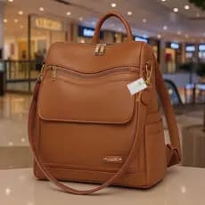 Mochila Bolsa Feminina Antifurto Alça de Ombro Dia a Dia Trabalho Reforçada Moderna Couro Sintético