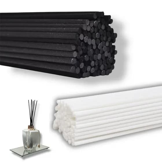 Kit 120 Varetas Difusoras Em Fibra de Algodão 3mm 25cm p/ Aromatizador Ambiente Aromaterapia Preta