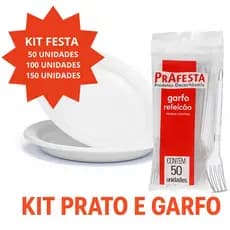 KIT FESTA ATE 300 UNID PRATOS E GARFOS BOLO SOBREMESA CHURRASCO DOCES EVENTOS OFERTA