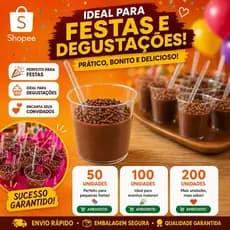 KIT COPINHO 25 ML BRIGADEIRO ACRÍLICO +  MINI COLHER Festa Aniversário Doces