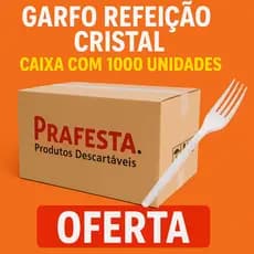 Caixa 1000 Unidades Garfo Refeição Cristal Festa Aniversario Churrasco