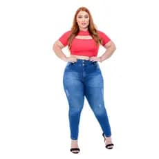 Calça Feminina Atacado Cintura Alta Hot Pants Plus Size modelos skinny top
