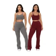 Conjunto Feminino Top e Calça Moda Feminina Fitness Premium