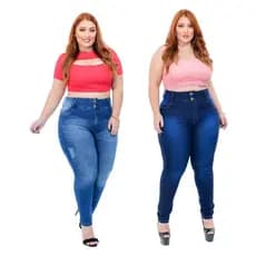 Calças Jeans Femininas Plus Size kit 2 Moda Fashion Top