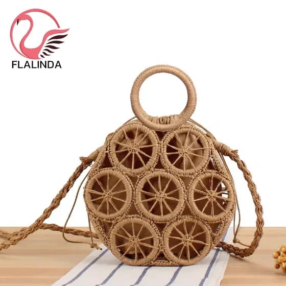 Bolsa Praia Verão e Palha, Bolsa Estilo Fruta Com Alça Transversal
