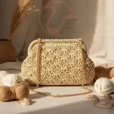 Bolsa Feminina de Palha Sintética Trançada com Corrente – Bolsa Clutch Estilo Boho Elegante para Festa e Passeios