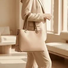 Bolsa Feminina Tote Grande Elegante Estruturada Couro PU Bolsa de Ombro Executiva Social | 6642#