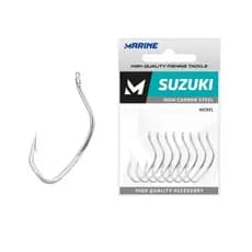 Anzol Suzuki Marine Sports Em Aço Acabamento Nickel 50 Unidades