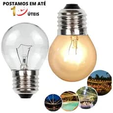 Kit 20 Lampadas Para Varal De Luzes Incandescente 15w C/ Luz Branco-quente 110v/220v