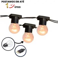 Varal de Luz 15 metros + 15 Lampadas inclusas com nota fiscal, Envio Imediato.
