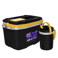 Kit Caixa Térmica 20l Preta Termolar + Flip Top 2,5l Preto Amarelo E Preto