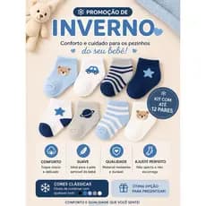 Kit De 3 a 12 Pares De Meias Recém-Nascidos MENINO Algodão KIDS 0-14 Anos