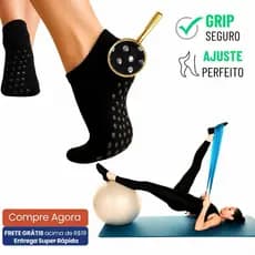 Meias Pilates Com  1 ou 2 Pares Antiderrapantes/ Yoga/ Academia Qualidade Exclusiva