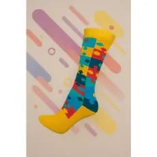 Meias Quebra-Cabeça Com 1 ou 2 Pares Coloridas Estilo, Conforto