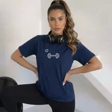 T-Shirt Feminina Fitness Camiseta Pesinho Estilosa Academia 100% Algodão Envio Imediato