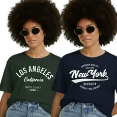 Kit 2 Camisetas T Shirt 100% Algodão Estampa Estilosa Nome Cidade Streetwear