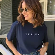 Camiseta Feminina 100% Algodão Estampa Católica Yeshua T Shirt Envio Imediato