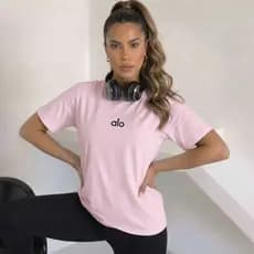 T-Shirt Feminina Fitness Yoga Camiseta Tendência Estilosa Academia 100% Algodão Envio Imediato