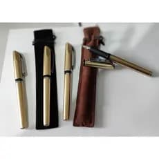 Caneta Gel Dourada com Capa de Veludo – Kit 2, 3, 5 ou 10 Unidades