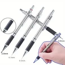 Kit Lapiseira Metálica + Grafite + Borracha – Escolha 0,3 a 2,0mm