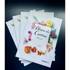 Bloco de Cartas UWant -c/ ou sem desenho de fundo - Pautado - Tamanho A-4 - 50 fls JW