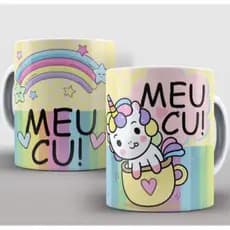Caneca unicórnio divertido porcelana personalizado com foto nome de sua preferência