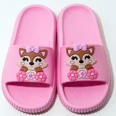 Chinelo Nuvem Personagem Raposa Slide Macio Leve Flexível Infantil Juvenil Feminino Rosa