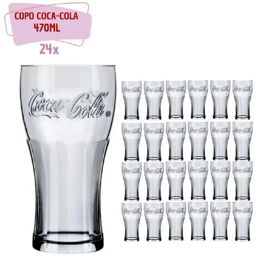 Kit 24 Jogo De Copos Contour Coca Cola Nadir Copo 470ml