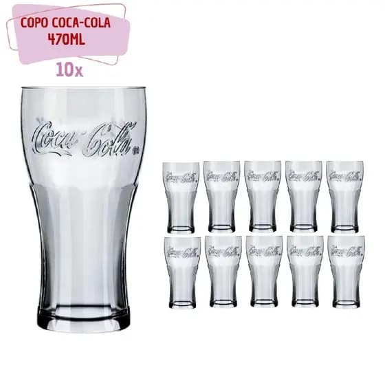 Jogo De Copos Contour Coca Cola Nadir Copo 470ml -10 Unidades