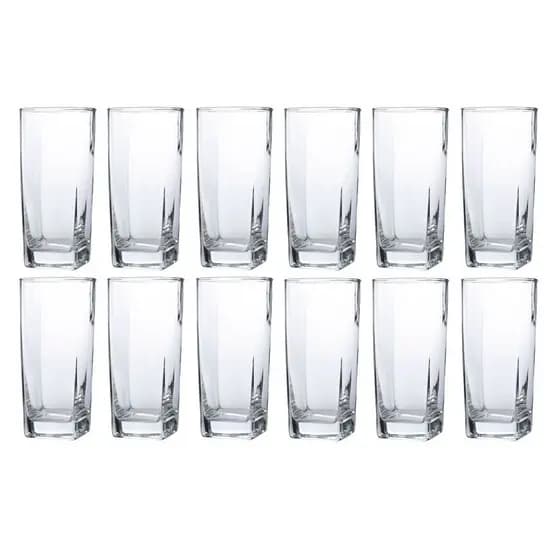 Copo de Vidro 320ml Transparente Texas Agua Suco 12Un