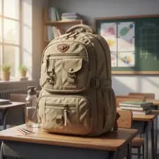 Mochila Reforçada de Lona Durável Decorada Com Espaço para Notebook