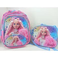 Kit Mochila Escolar Infantil Com Estampa 3d Barbie