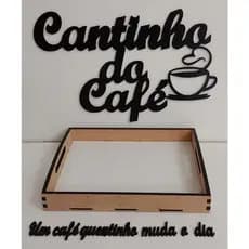 kit cantinho do café,bandeja e frase.