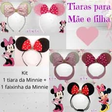 kit Mãe e Filha 💜 tiara da Minnie + Faixinha da Minie com pérolas