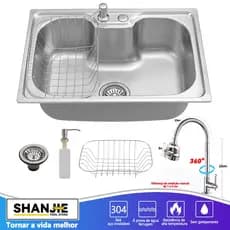 Cuba para cozinha gourmet pia aço inox com acessórios 50 cm