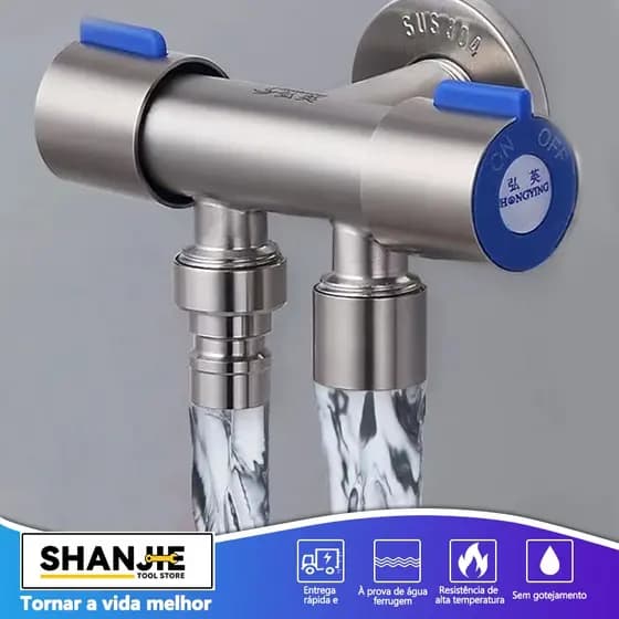 Registro Torneira Válvula Dupla Saída 1/2 Para Banheiro Cozinha Área De Serviço Lavabo  Para envio imediato