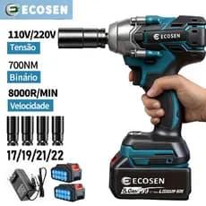 Chave De Impacto Parafusadeira Reforçada Portátil 1/2" 21v  Carregador Bivolt