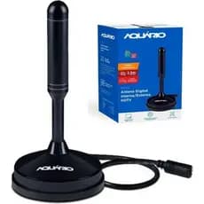 Aquario DTV-100 - Antena Interna TV Digital HDTV Cabo com CoAquario DTV-100 - Antena Interna TV Digital HDTV Cabo com Conector F Macho, Pretonector F Macho, Preto