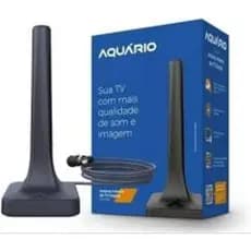 Aquário DTV-200 - Antena Digital Interna Quadrada com Cabo 2,5 metros, Preto