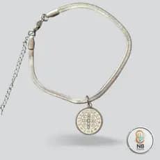 Pulseira São Bento Aço Inox 316L Prateada ou Dourada 22cm 4mm Não Escurece Antialérgica Proteção Fé