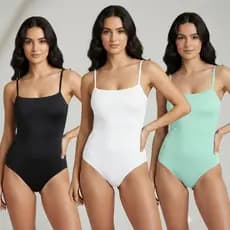 KIT 3 Body Feminino Alcinha Fina com Forro Bory Premium em Suplex Cores Verão 2026
