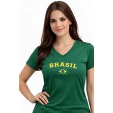Camiseta Copa 2026 Baby look Slim Fit nas Cores do Brasil do P ao GG