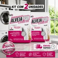 Kit 2 kg Percarbonato de Sódio Alvejapro Tira Manchas Roupas Brancas e Coloridas Sem Cloro