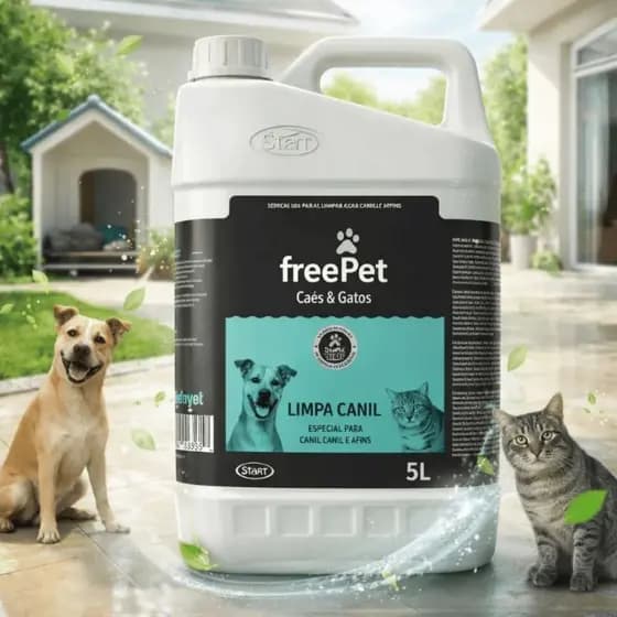 Eliminador de Odor Tira cheiro de xixi | 5L FreePet para Cães e Gatos | Remove Odor de Urina e Fezes | Limpeza Pesada