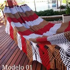 Rede de Descanso Dormir Casal Bucho de Boi 4,5 Metros Luxo Grande Reforçada Varias Cores Tricolor