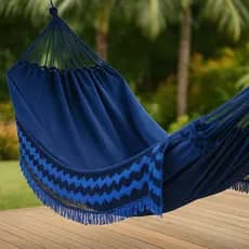 Rede De Descanso Dormir Jeans 4 Metros Casal Gigante Resistente Algodao